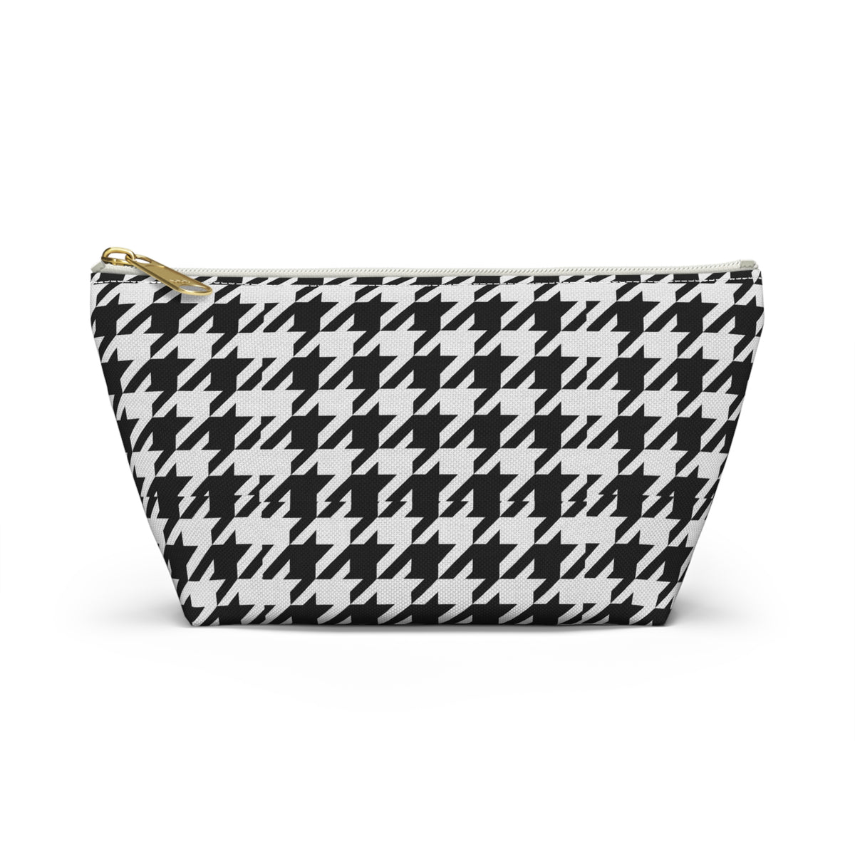 Black and White Houndstooth Accessory Pouch