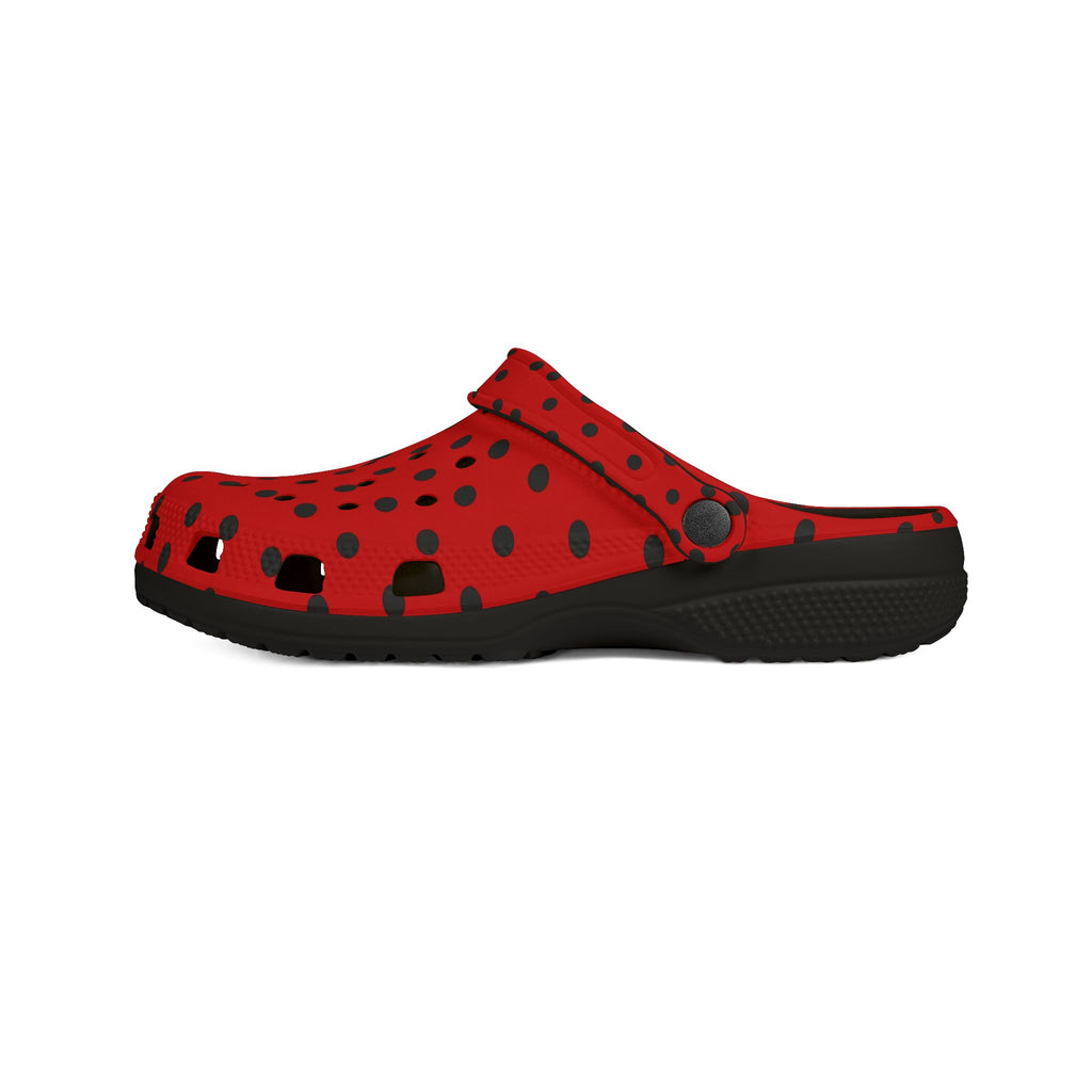Red & Black Polka Dot EVA Foam Clogs