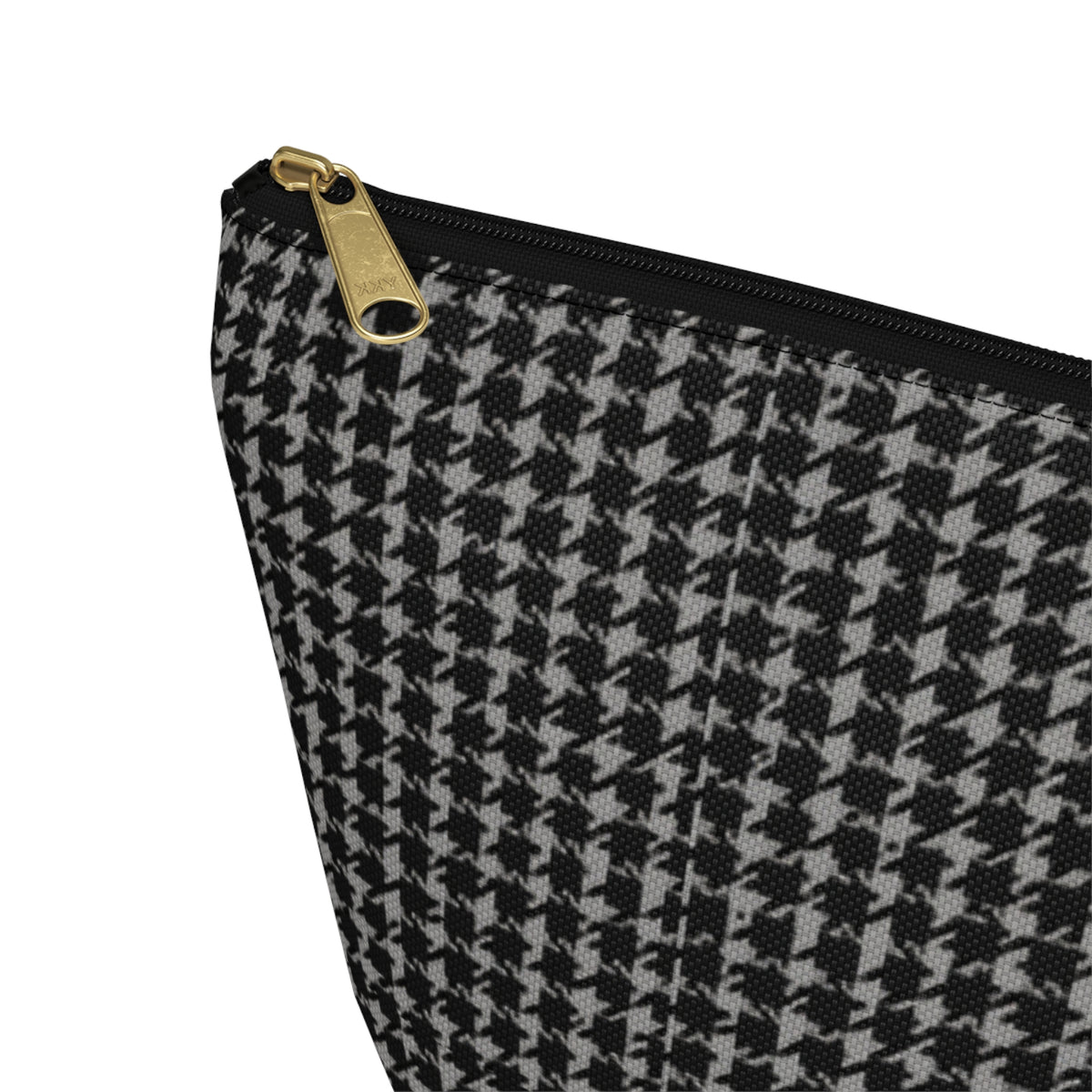 Gray Houndstooth Accessory Pouch