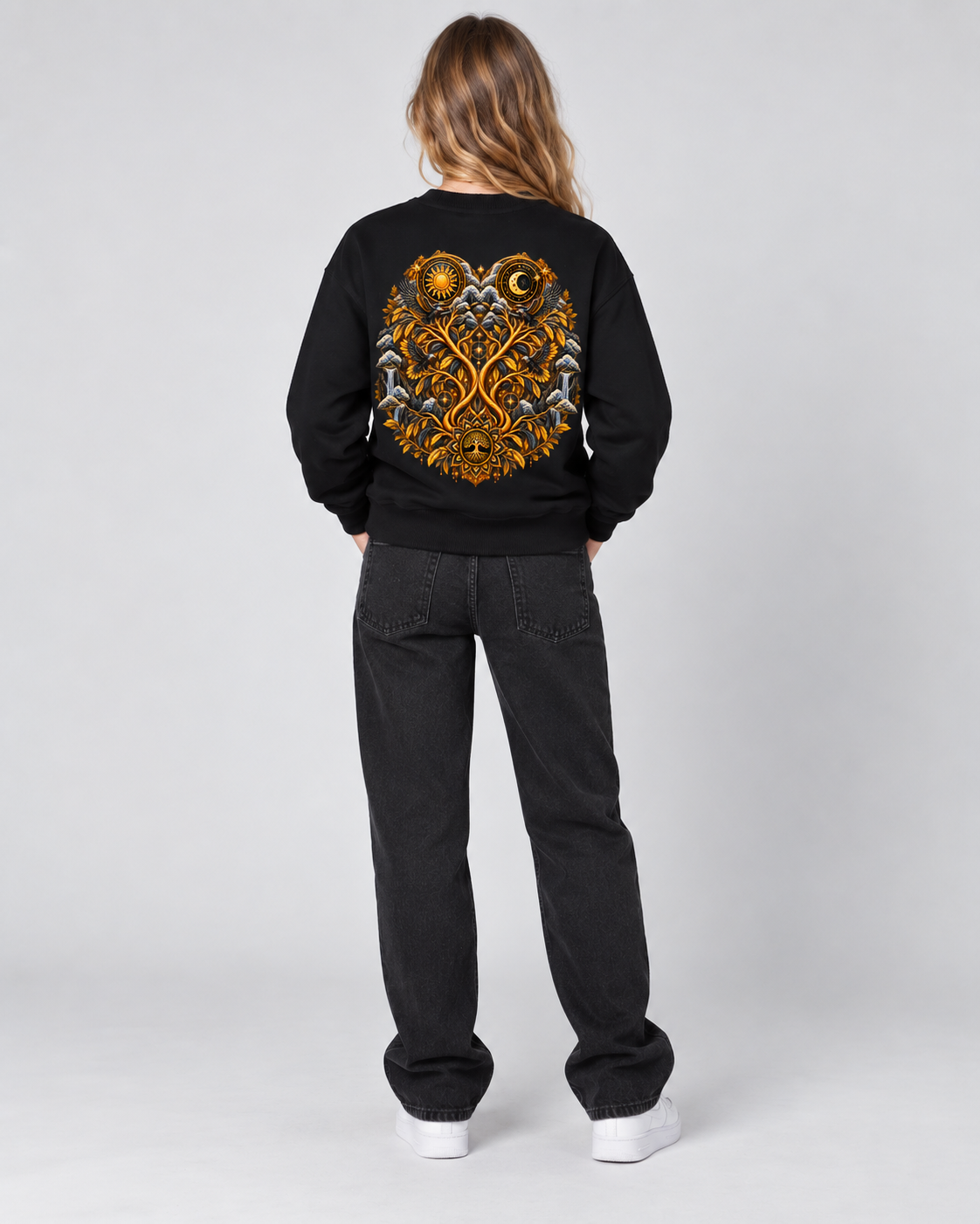 Kids & Teens Unified Celestial Tree Essential Fleece Crewneck Sweatshirt