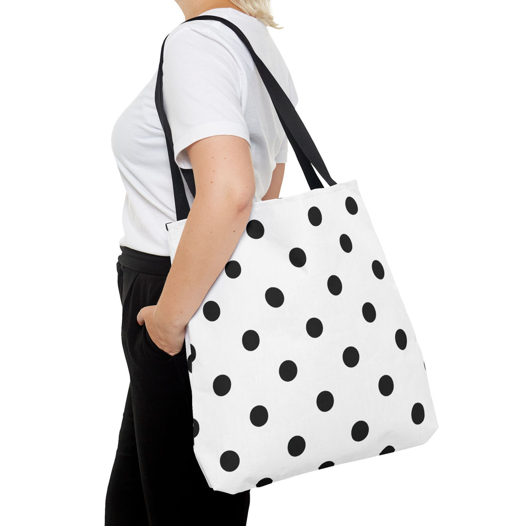 Black Polka Dot Tote Bag | All-Over Print