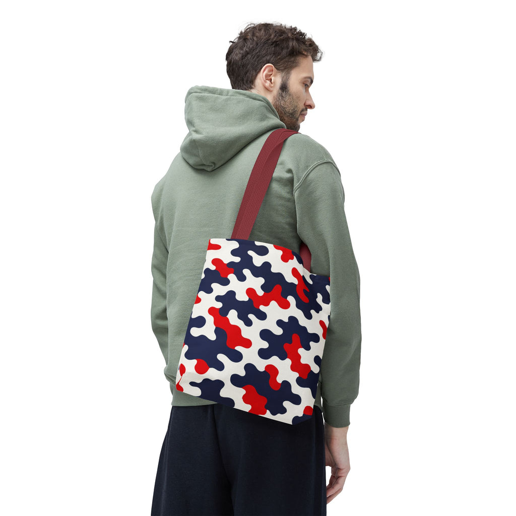 Black White Abstract Camouflage Tote Bag | All-Over Print