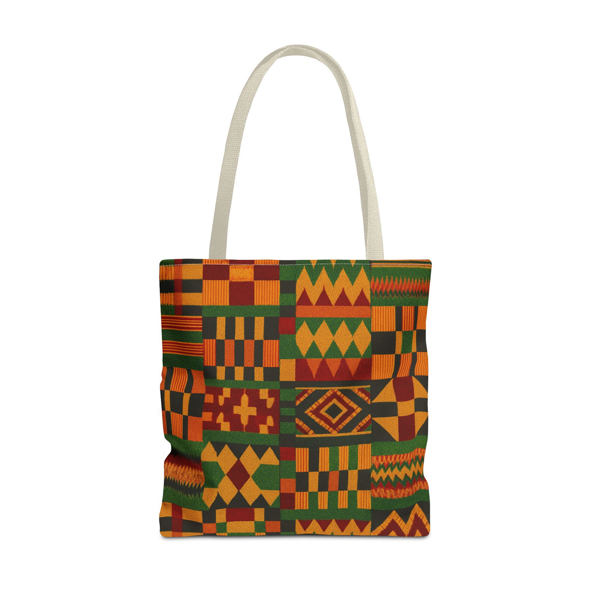 Kente Pattern Tote Bag | African Print Geometric Patchwork