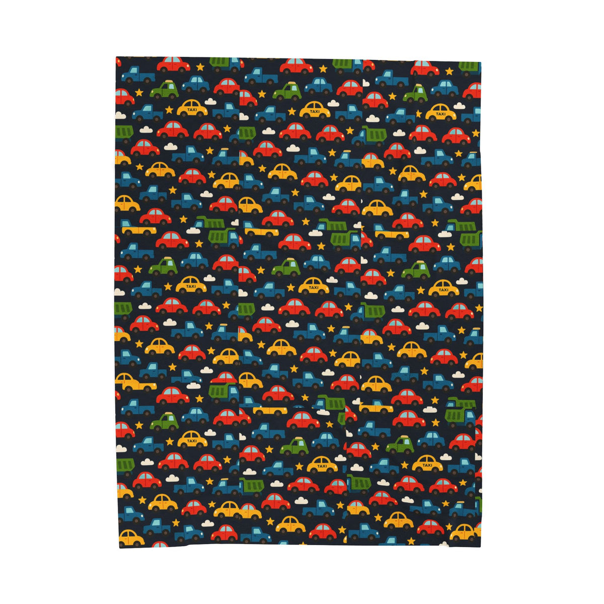 Colorful Cars Pattern Velveteen Plush Blanket | Kids Car Design, Cozy Throw