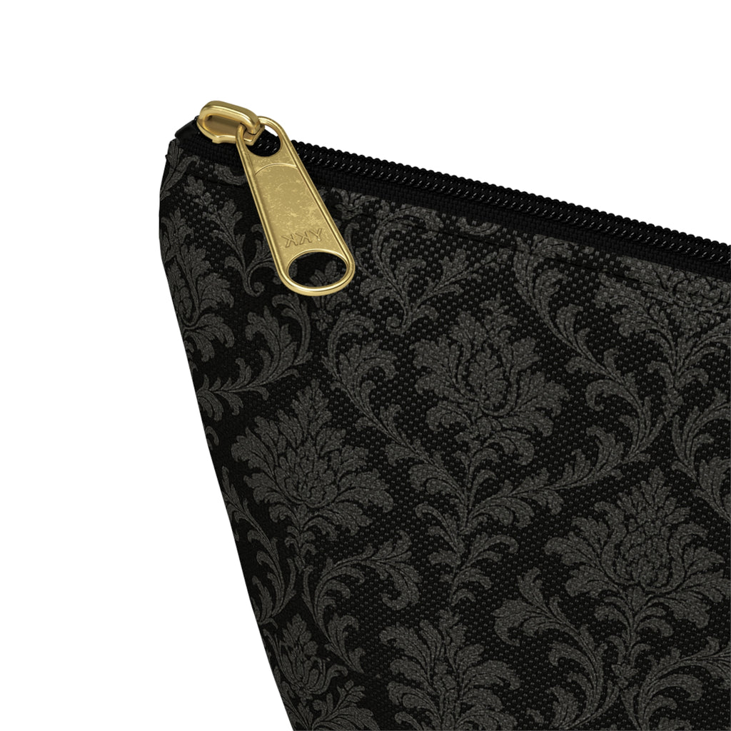 Black Damask Accessory Pouch
