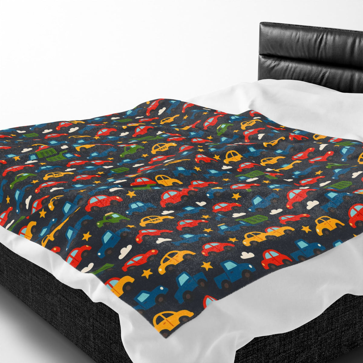 Colorful Cars Pattern Velveteen Plush Blanket | Kids Car Design, Cozy Throw