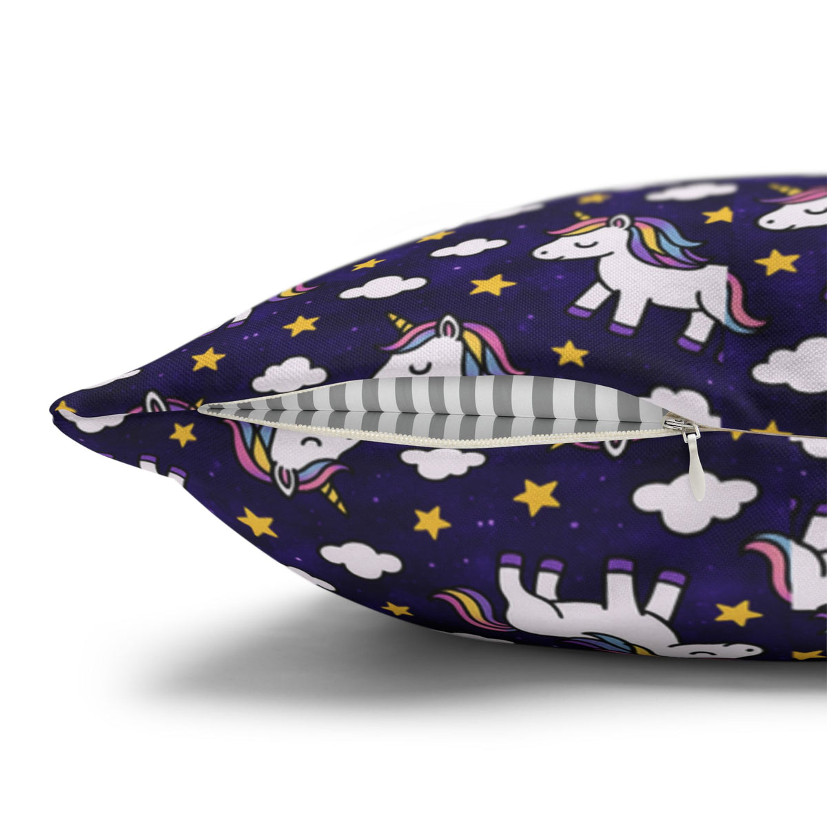 Unicorn Pattern Pillowcase | Square Polyester Throw Pillow Cover