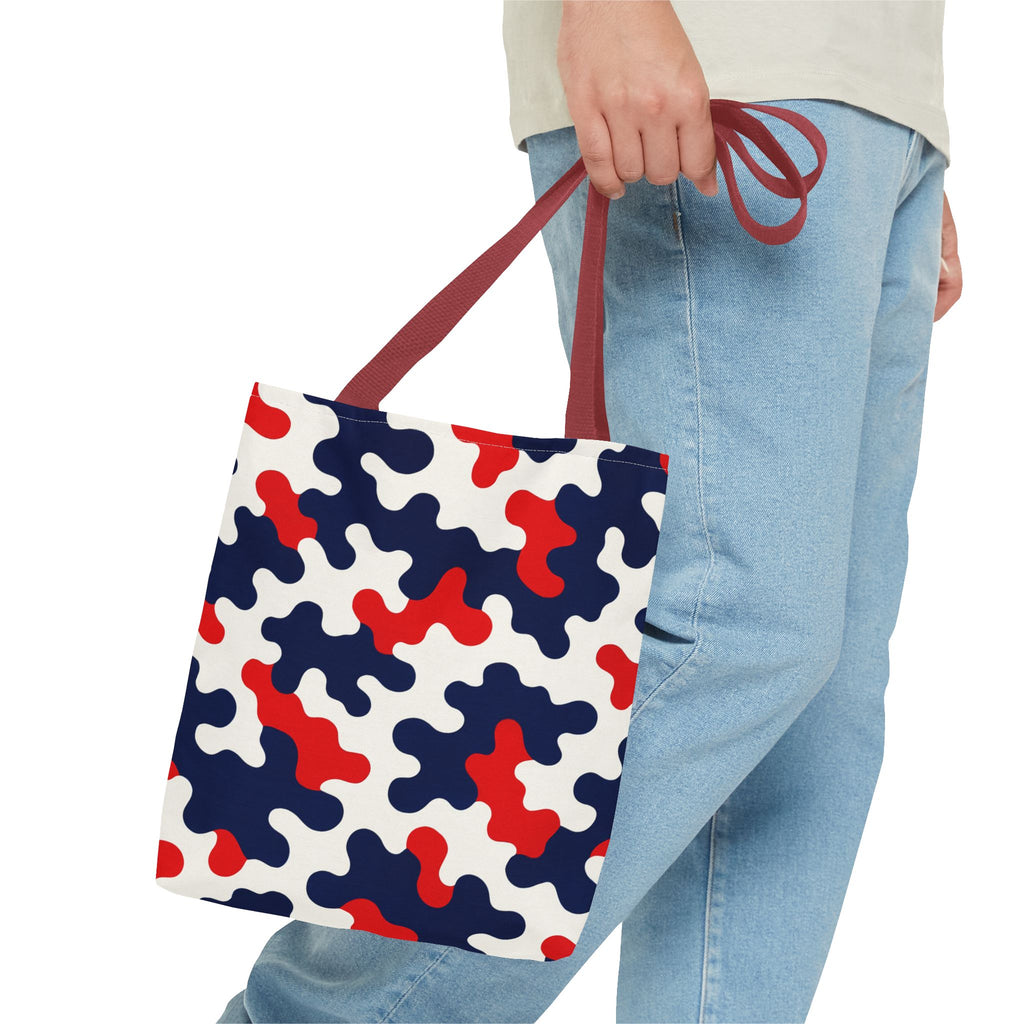 Black White Abstract Camouflage Tote Bag | All-Over Print