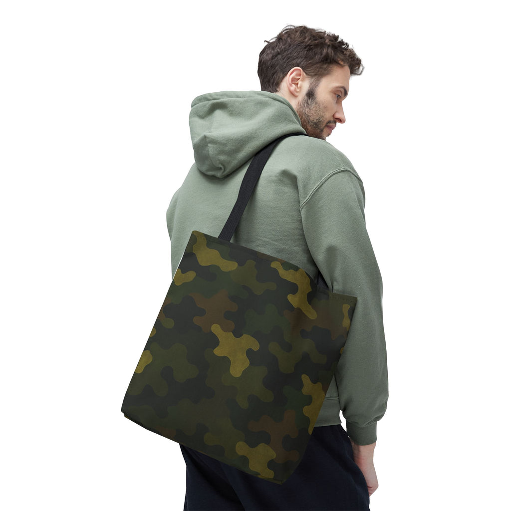 Green Camo Pattern Tote Bag | All-Over Print Canvas Tote