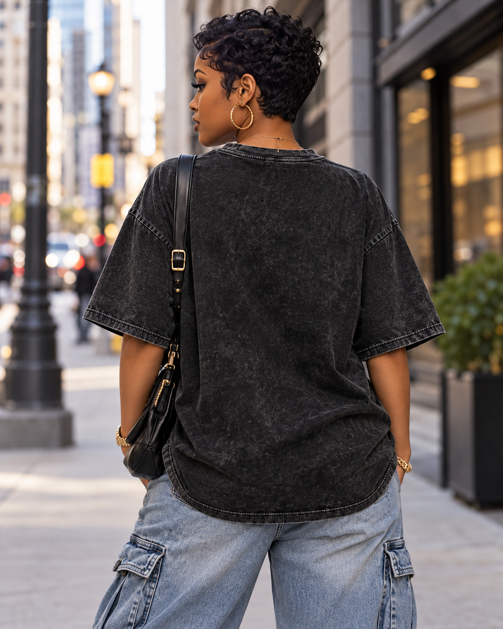 Born to Lead – Snow Washed Oversized Cotton Graphic T-Shirt