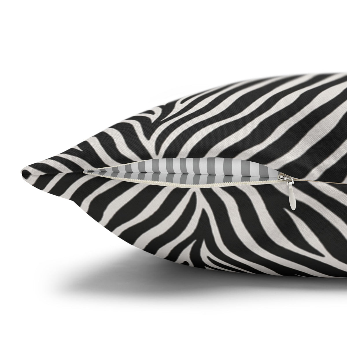 Black White Zebra Stripe Pillowcase | Animal Print Square Pillowcase