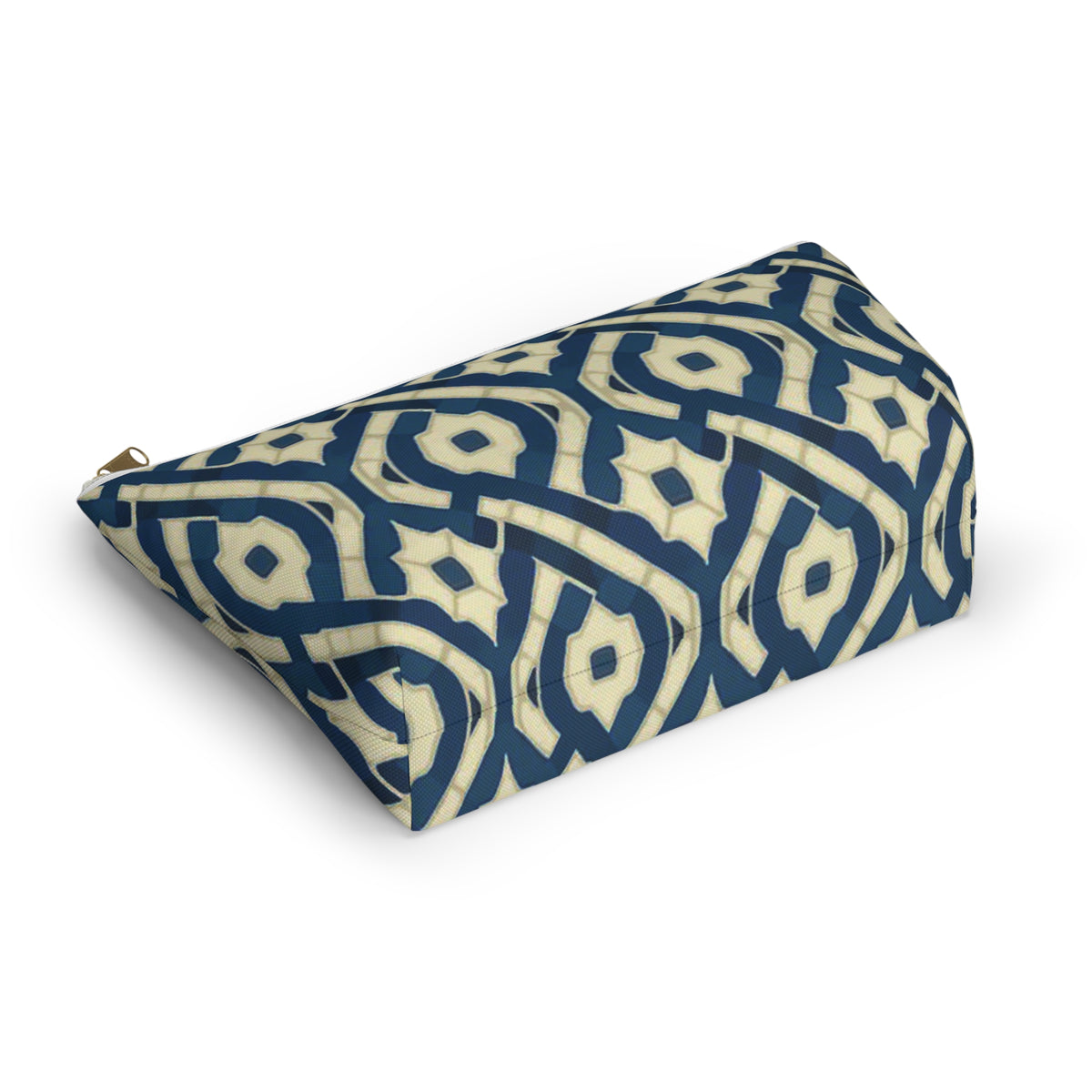 Patina Blue Geometric Accessory Pouch