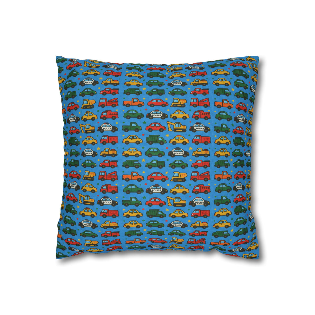 Retro Toy Car Pattern Pillowcase | Colorful Kids Room Throw Pillow