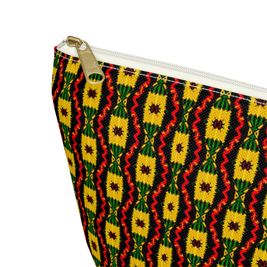 Geometric Aztec Pattern Accessory Pouch | T-Bottom Zip Cosmetic Bag