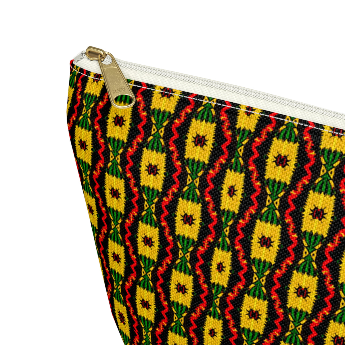 Geometric Aztec Pattern Accessory Pouch | T-Bottom Zip Cosmetic Bag