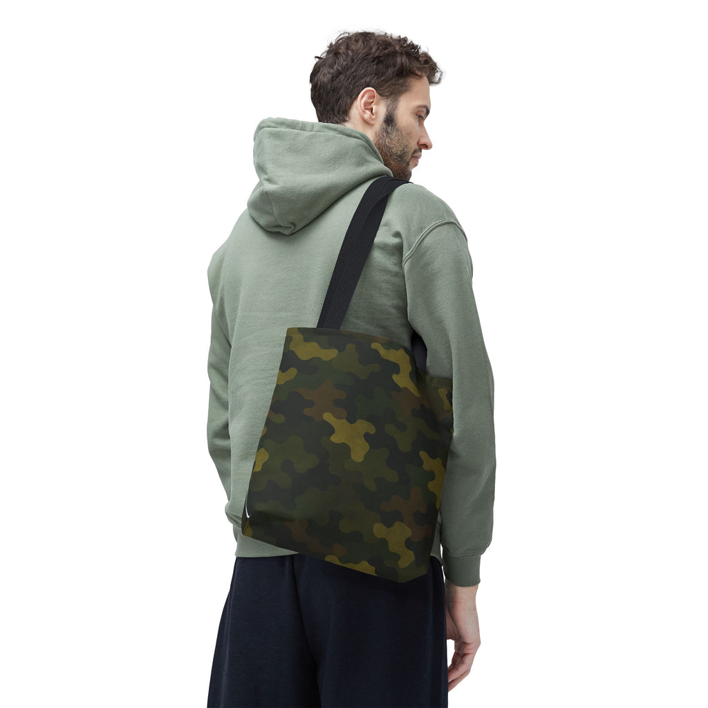 Green Camo Pattern Tote Bag | All-Over Print Canvas Tote