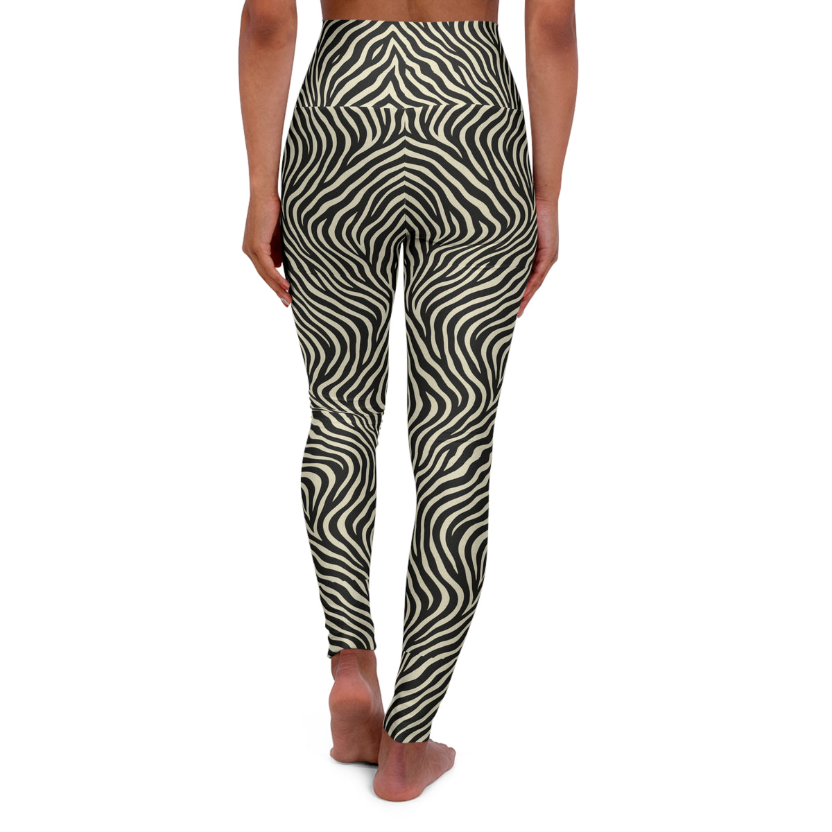 Zebra Print High Waisted Leggings | Yoga Leggings, AOP