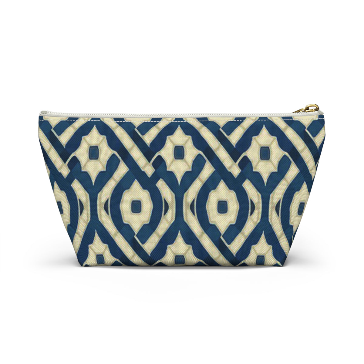 Patina Blue Geometric Accessory Pouch