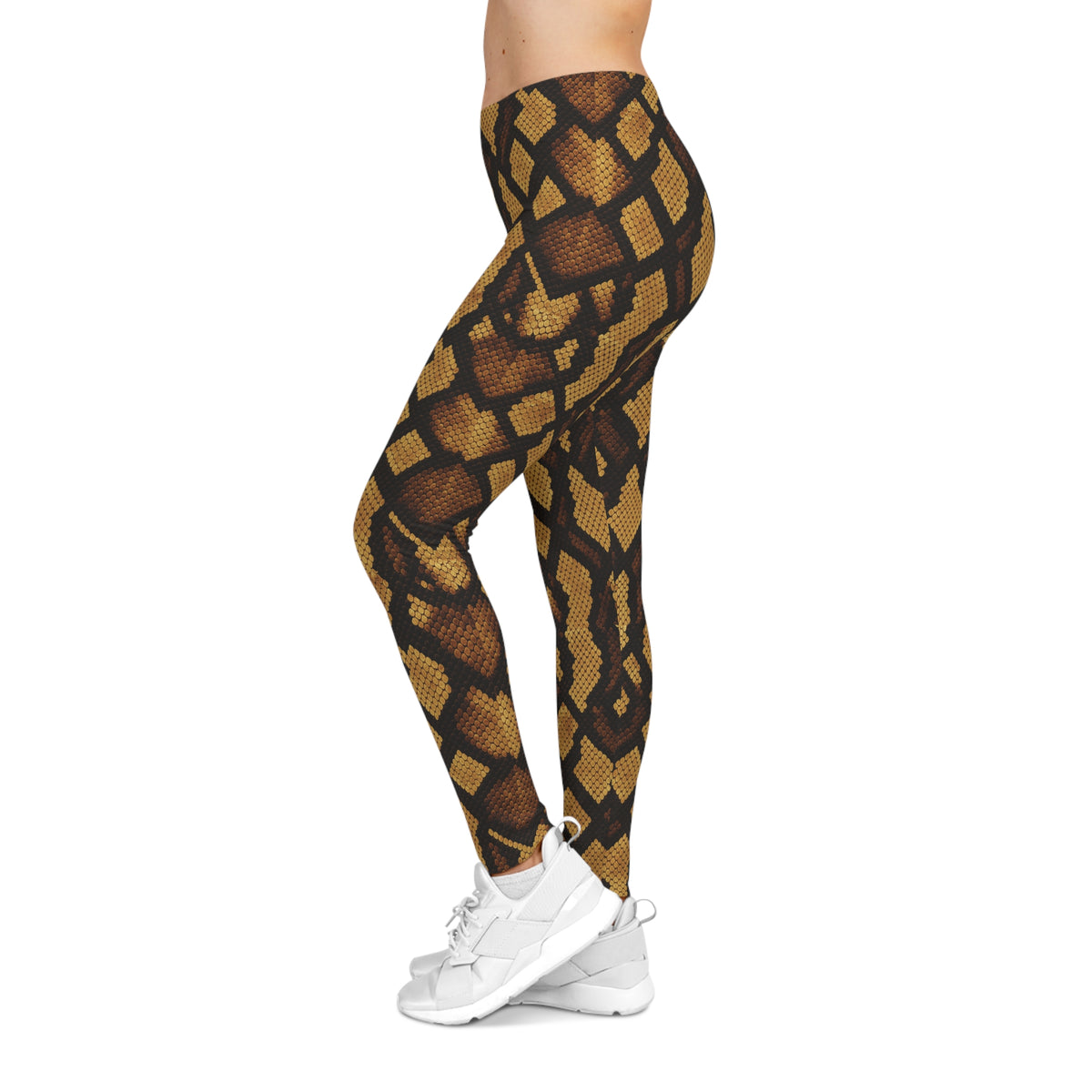Brown Snake Skin Leggings | Animal Print Leggings