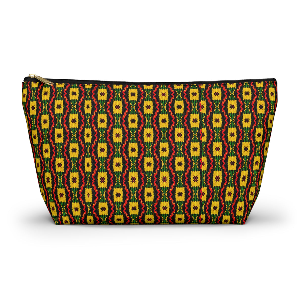 Geometric Aztec Pattern Accessory Pouch | T-Bottom Zip Cosmetic Bag