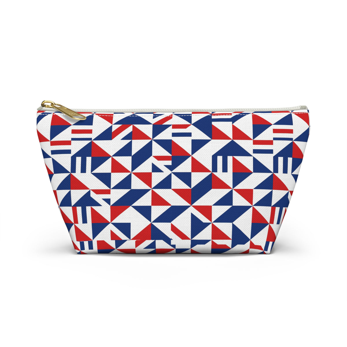 Red White Blue Geometric Pattern Accessory Pouch