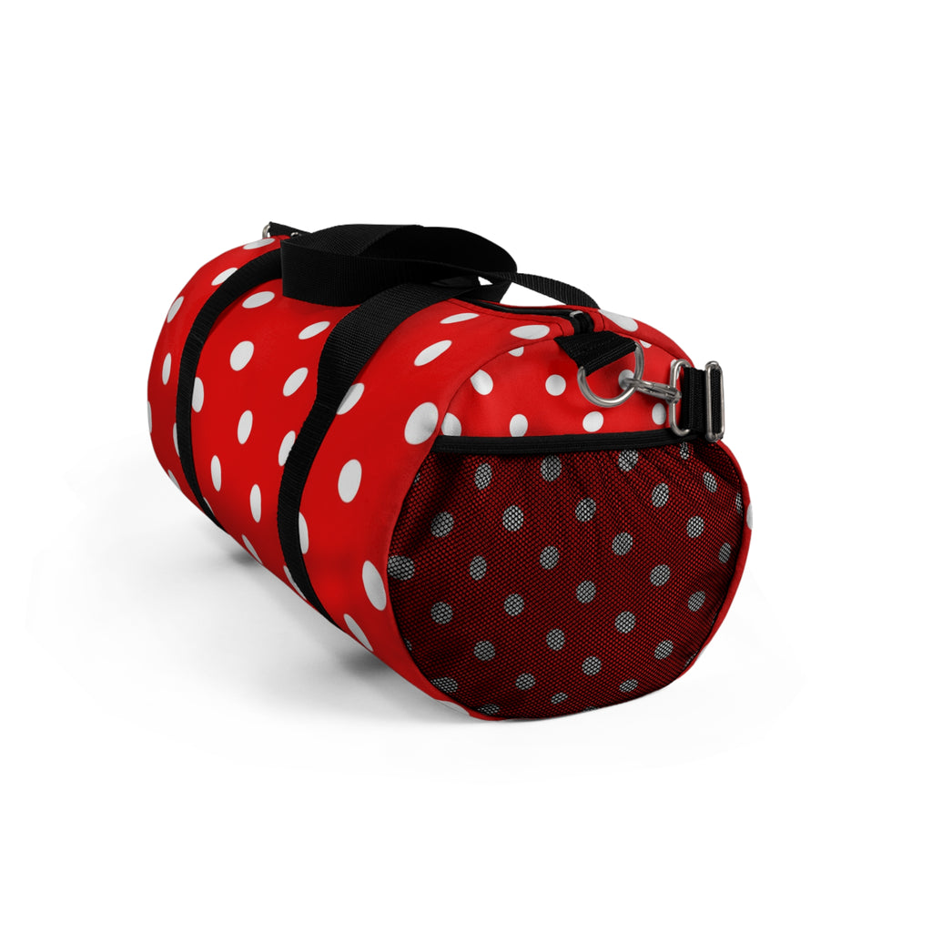 Red Polka Dot Duffel Bag – Retro Travel & Gym Tote