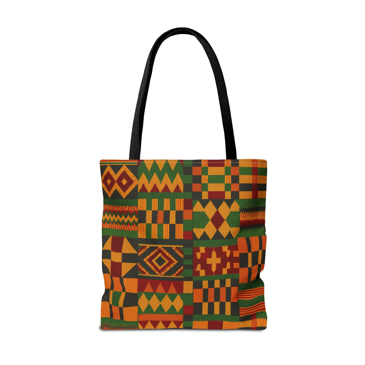 Kente Pattern Tote Bag | African Print Geometric Patchwork