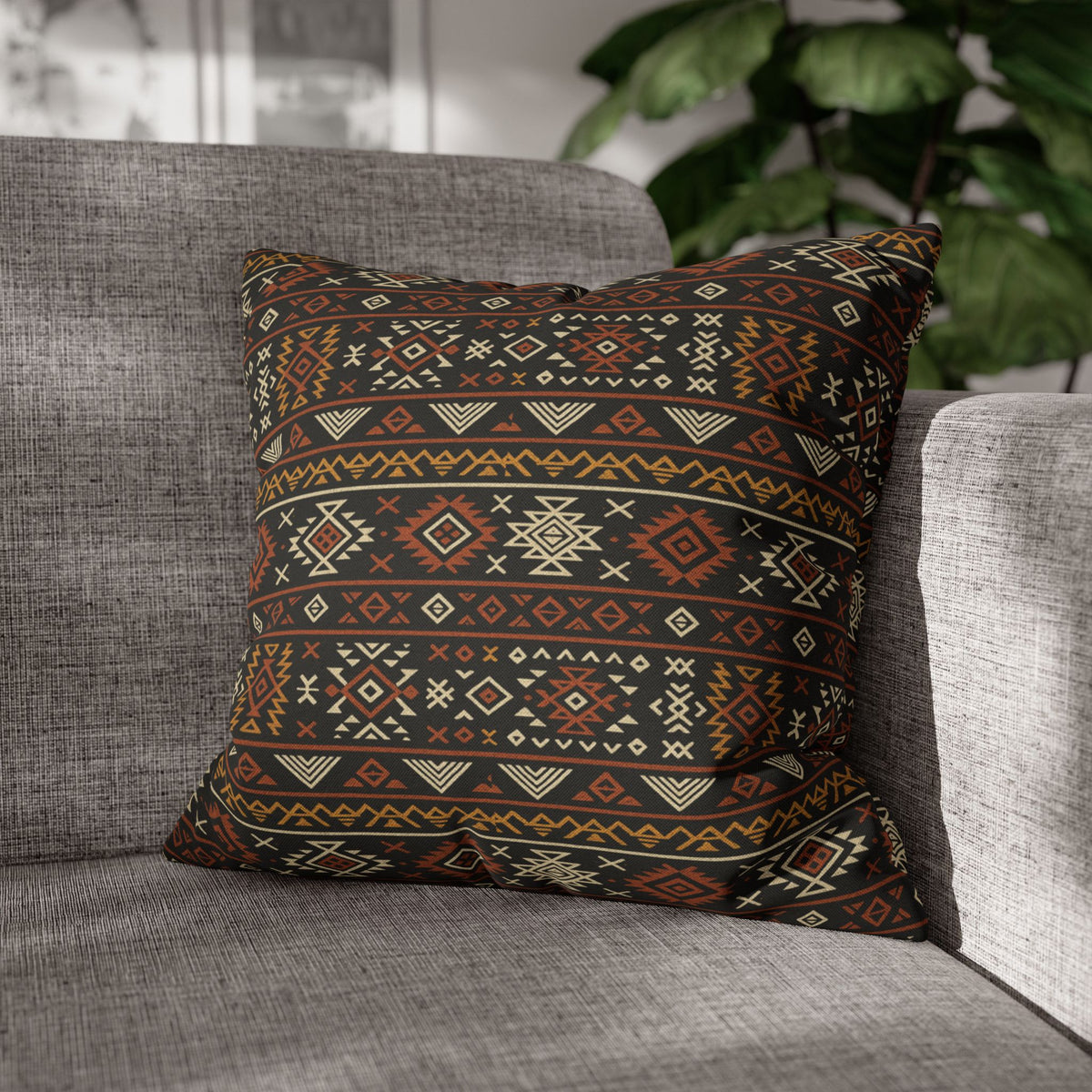 Southwestern Geometric Pattern Pillowcase | Aztec Stripe Boho Home Decor