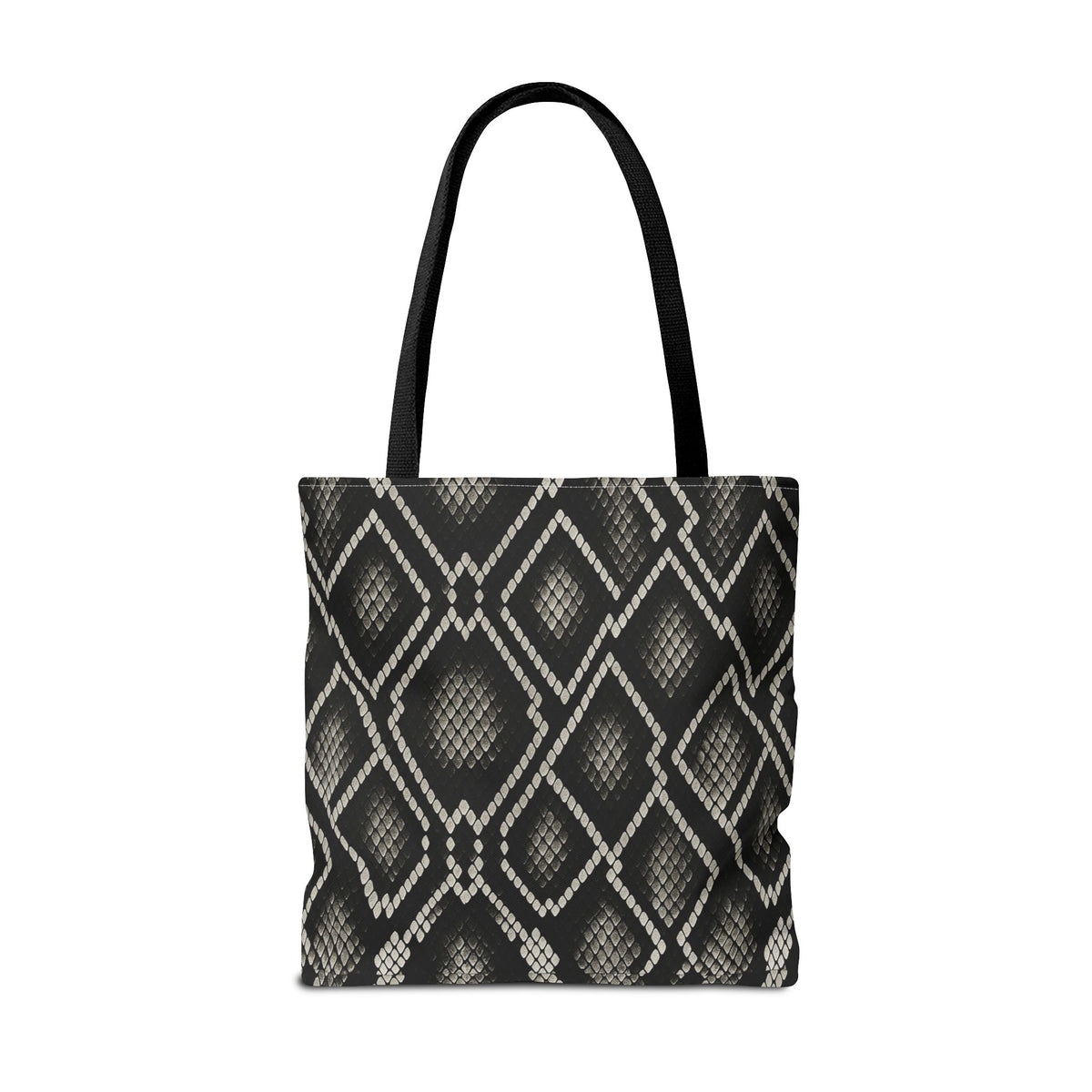Black Snake Skin Pattern Tote Bag | All-Over Print Fashion Accessory
