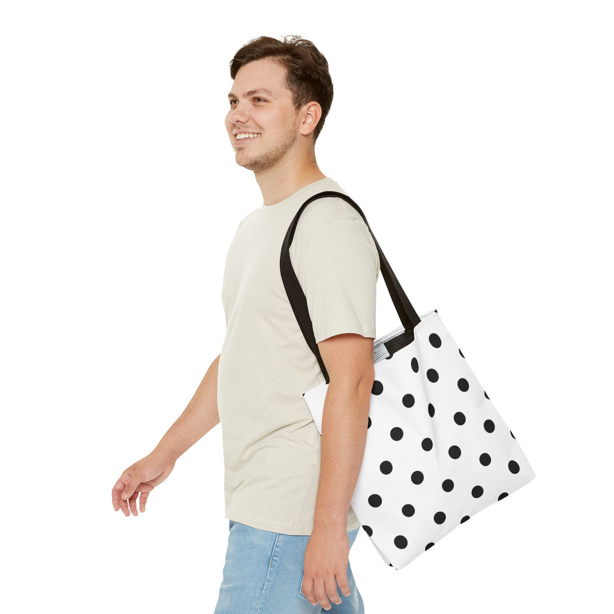 Black Polka Dot Tote Bag | All-Over Print