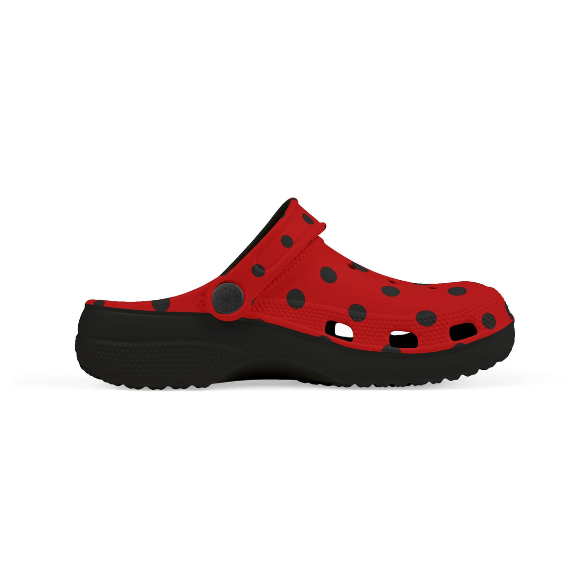 Kids Red & Black Polka Dot EVA Foam Clogs