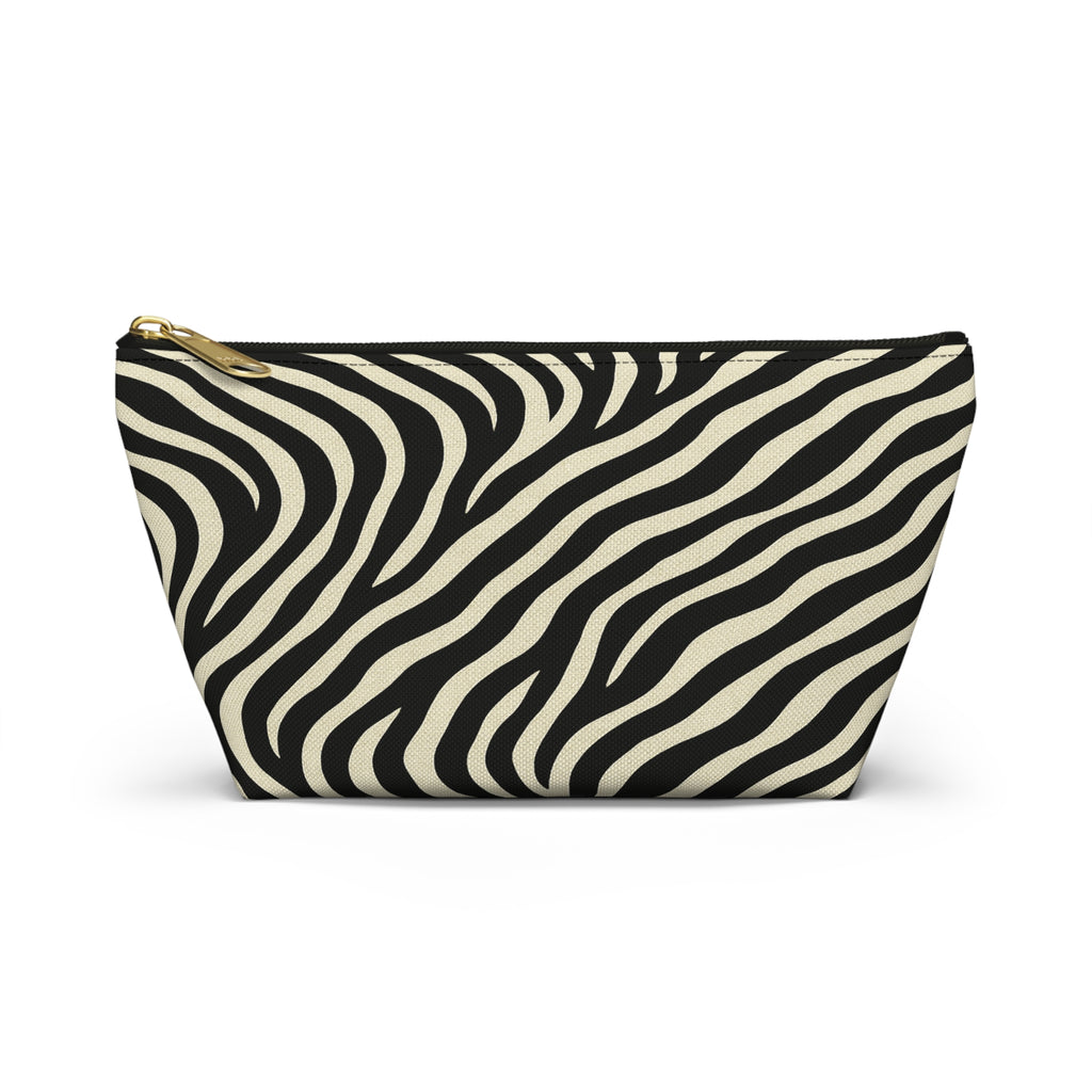 Zebra Print Accessory Pouch | T-Bottom Makeup Bag