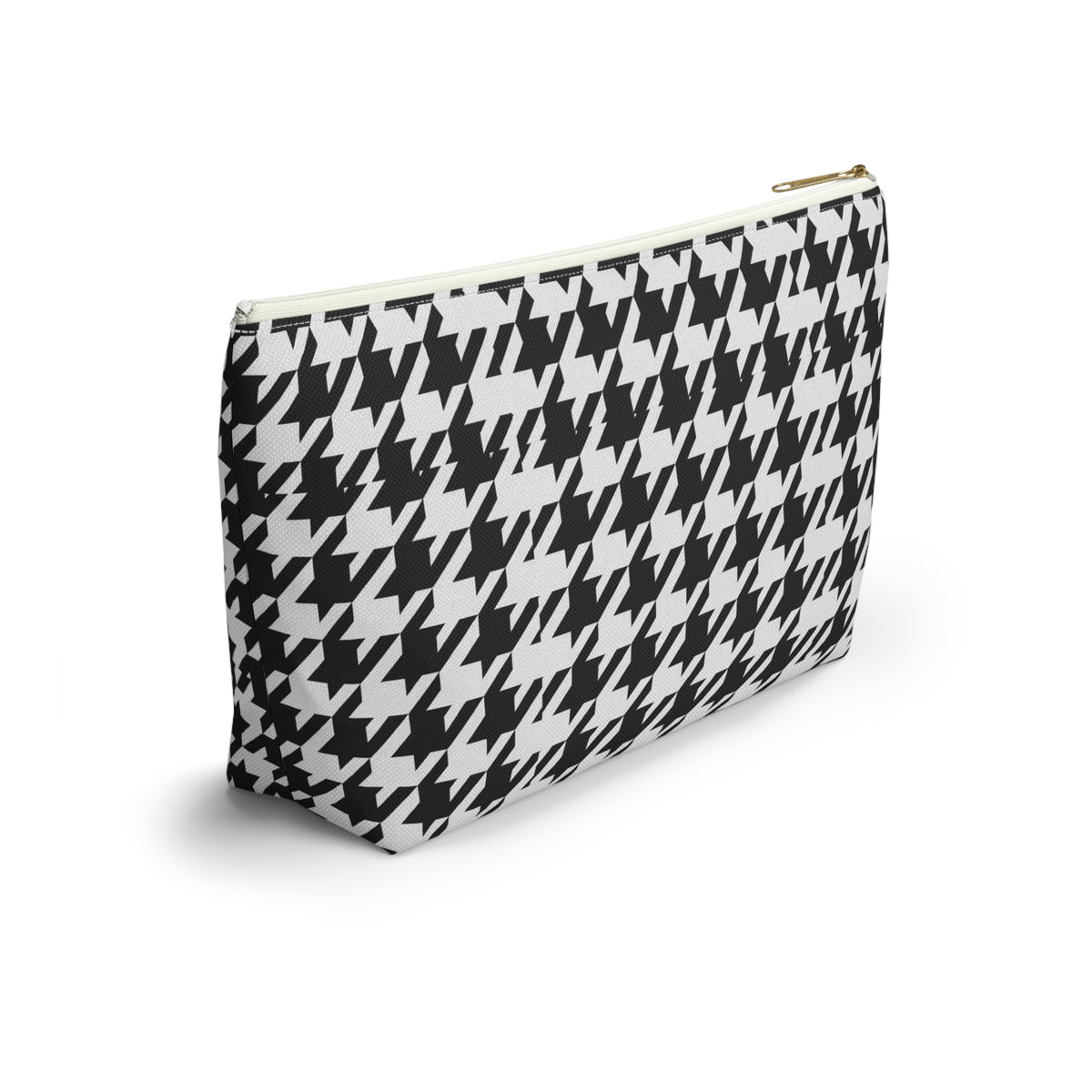 Black and White Houndstooth Accessory Pouch