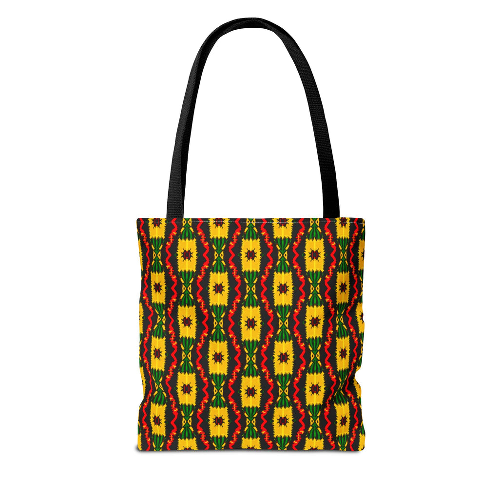 African Geometric Pattern Tote Bag | Yellow Red Green Print