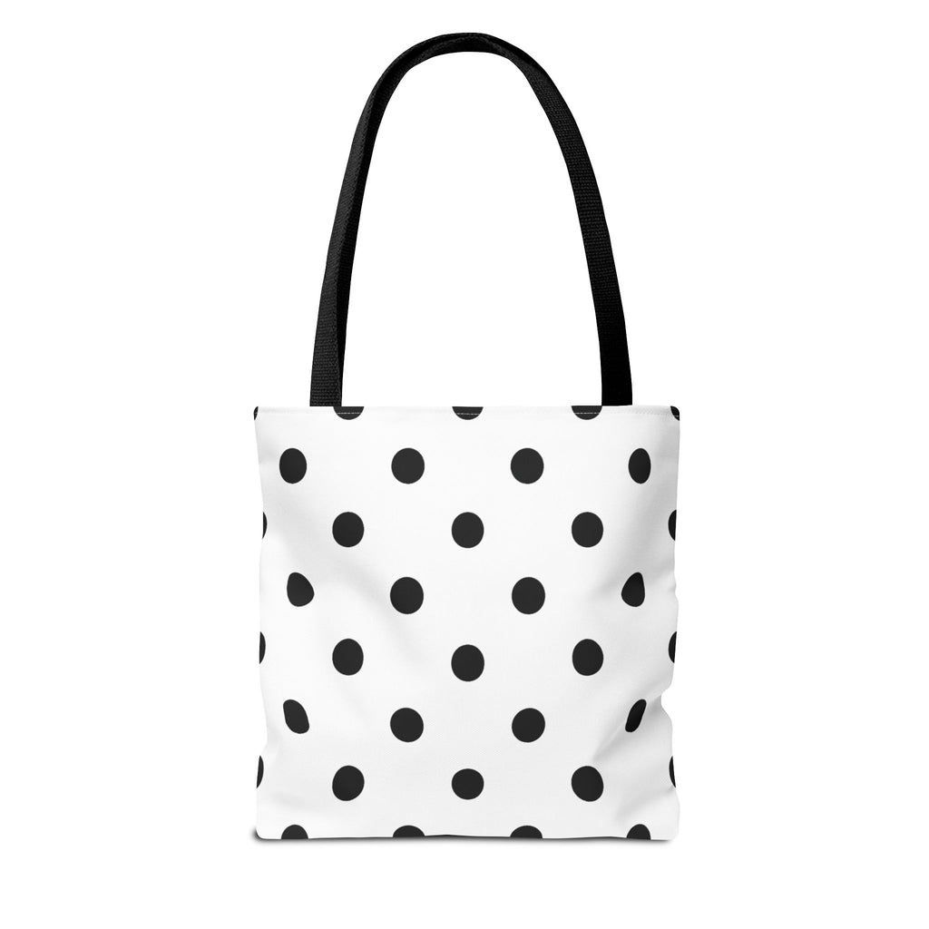 Black Polka Dot Tote Bag | All-Over Print