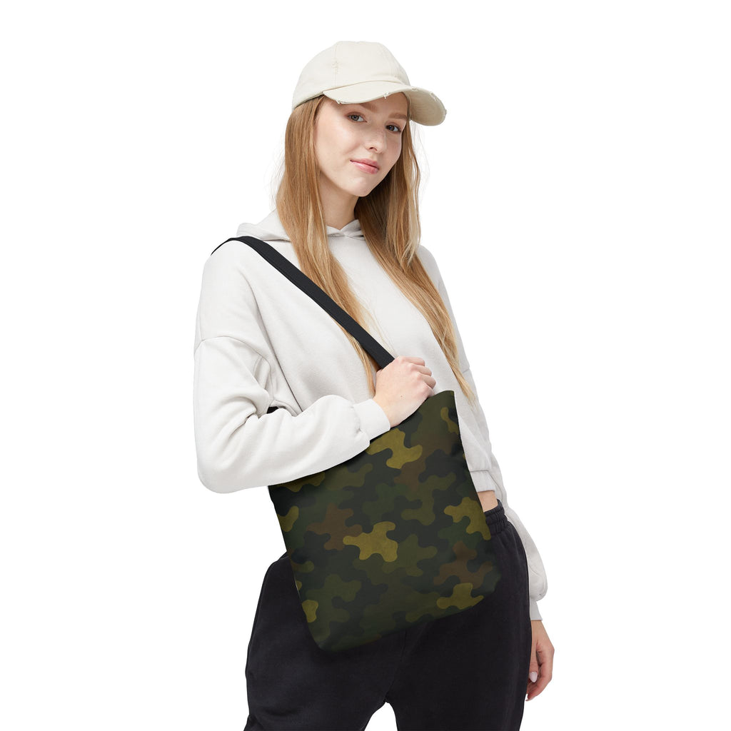 Green Camo Pattern Tote Bag | All-Over Print Canvas Tote