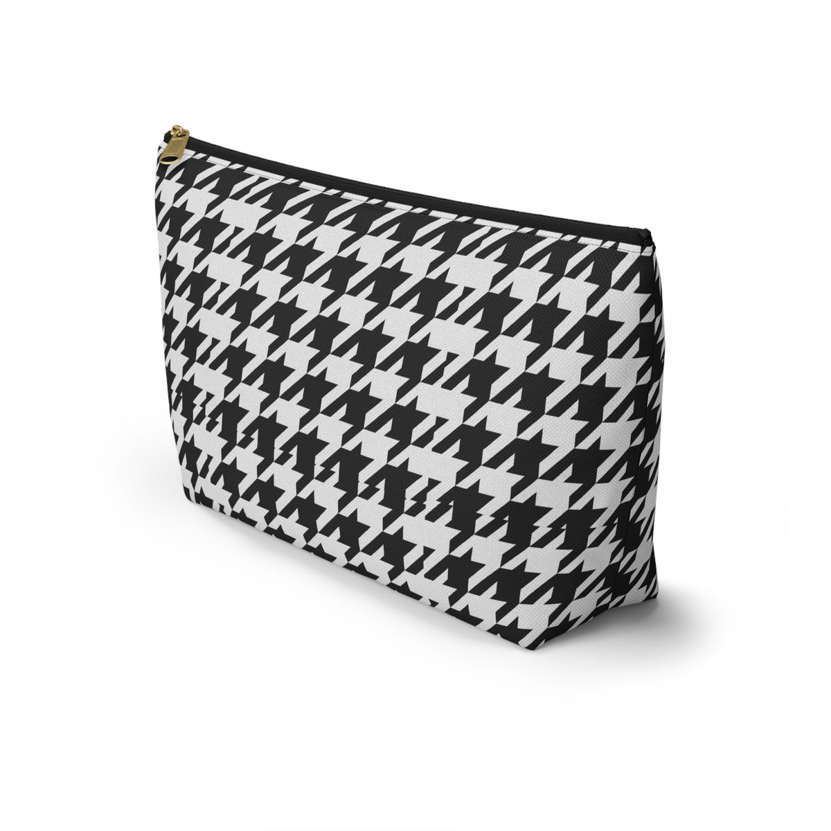 Black and White Houndstooth Accessory Pouch