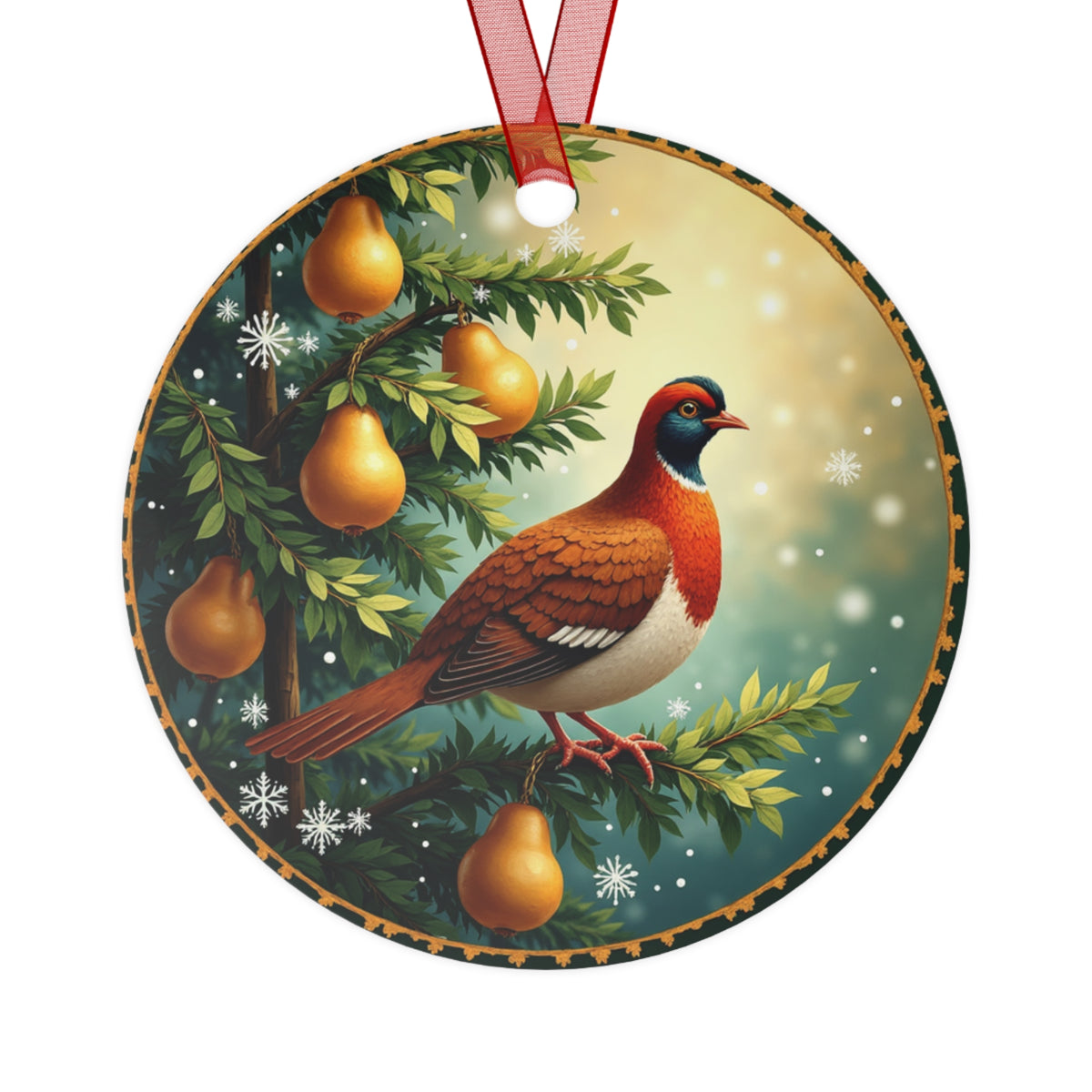 Metal Ornaments - Day 1 Partridge in a Pear Tree Ornament, Christmas Tree Decor, Holiday Ornament, Festive Decor, Gift for Christmas