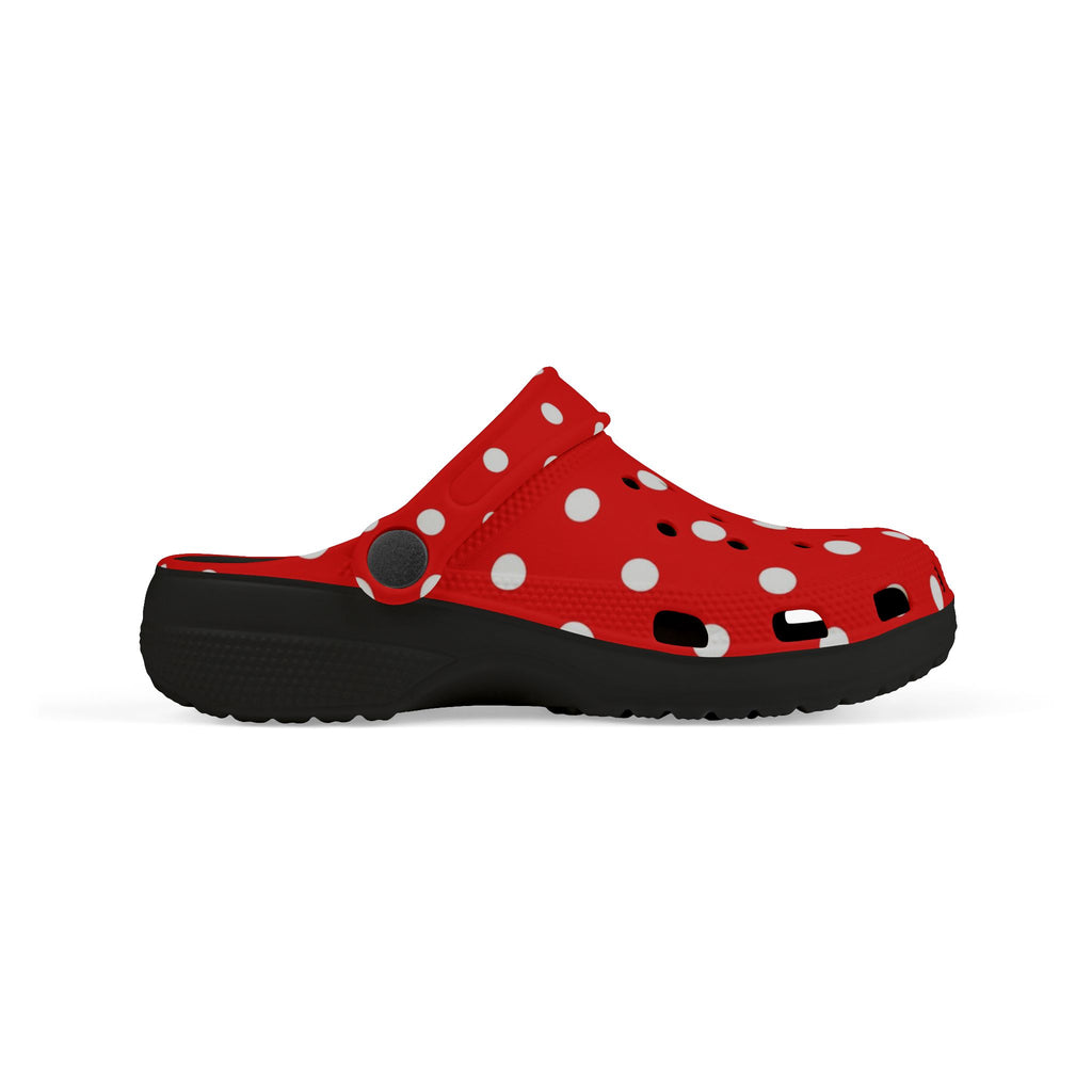 Kids Red & White Polka Dot EVA Foam Clogs