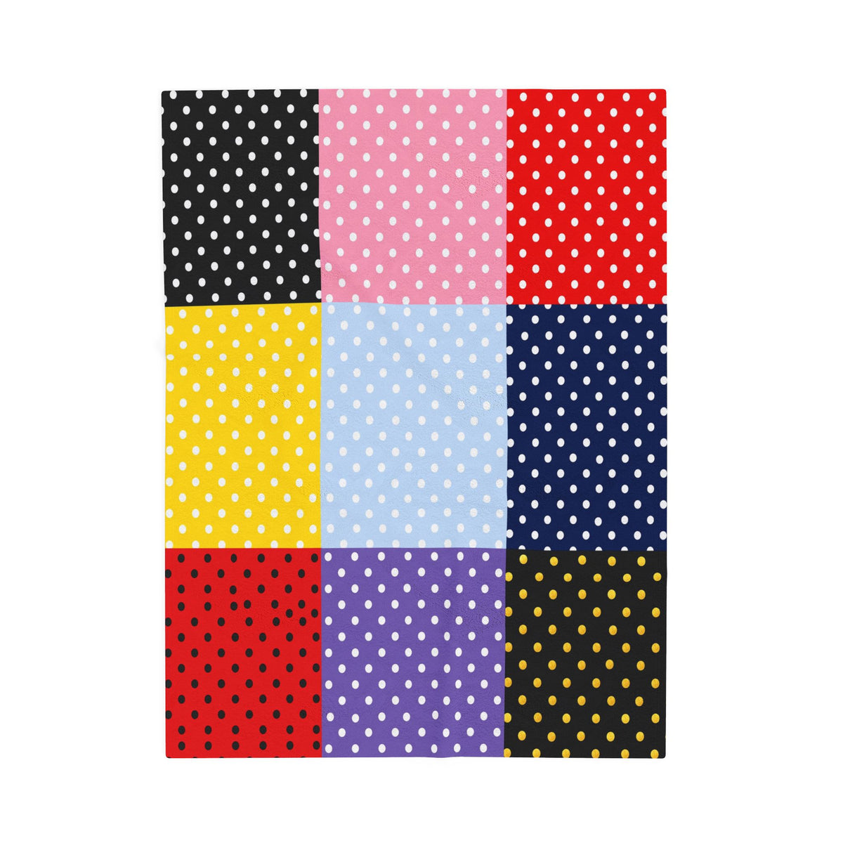 Polka Dot Patchwork Velveteen Plush Blanket | Colorful Dots Throw