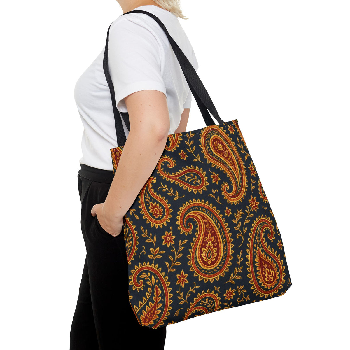 Autumn Paisley Pattern Tote Bag | All-Over Print