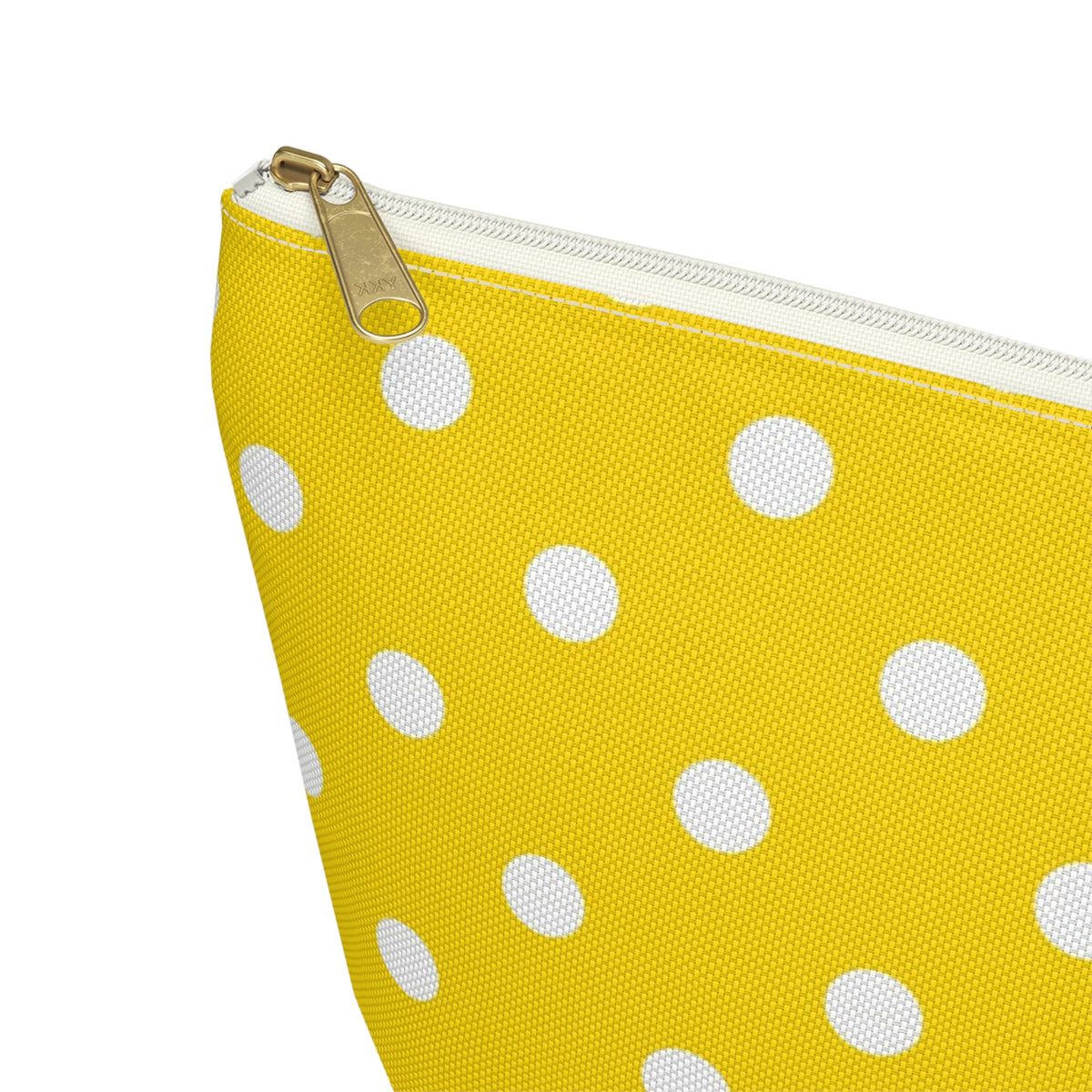 Yellow White Polka Dot Accessory Pouch | T-Bottom Cosmetic Bag