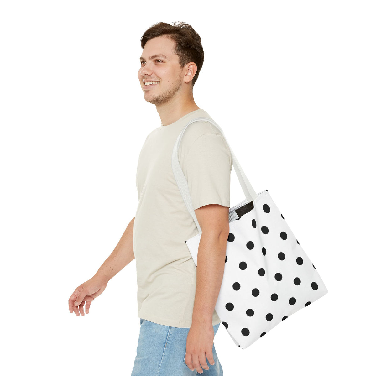 Black Polka Dot Tote Bag | All-Over Print