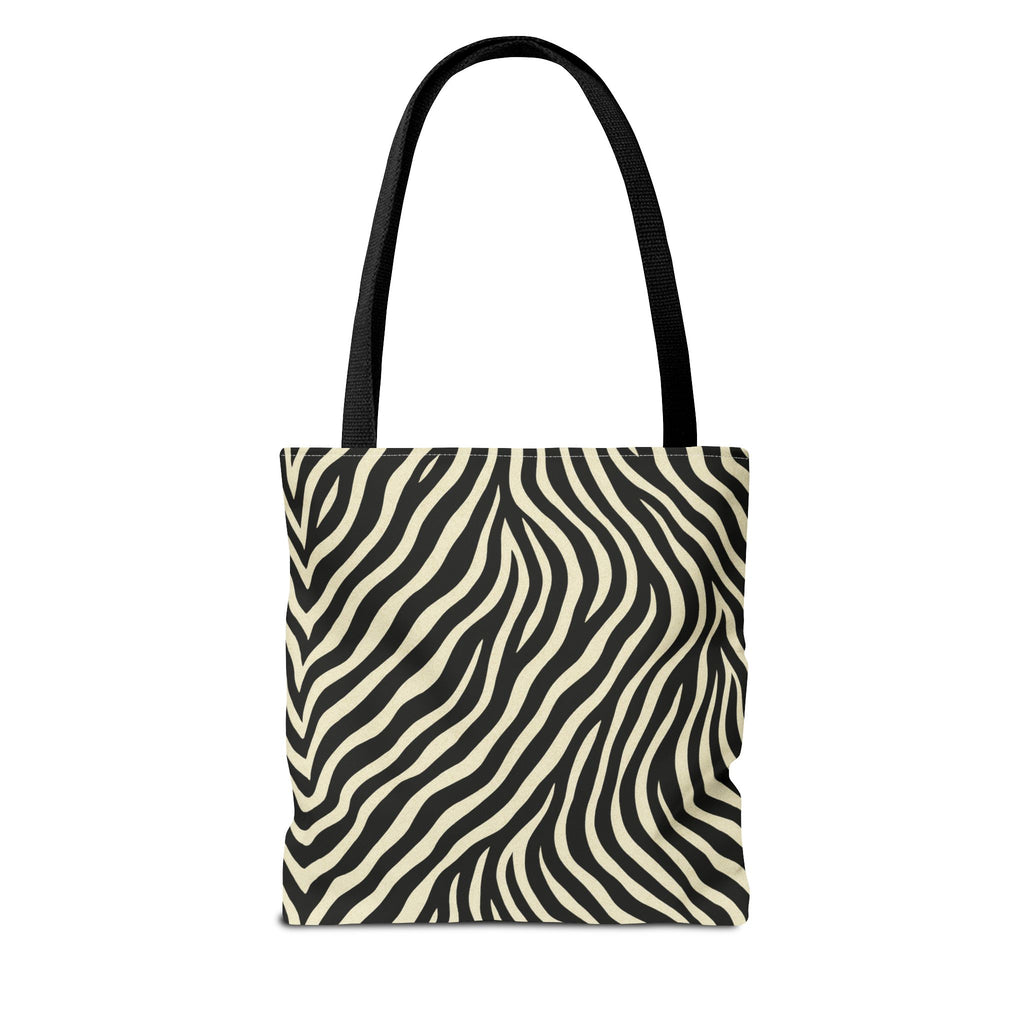 Zebra Stripe Pattern Tote Bag | Animal Print, Black White, All-Over Print
