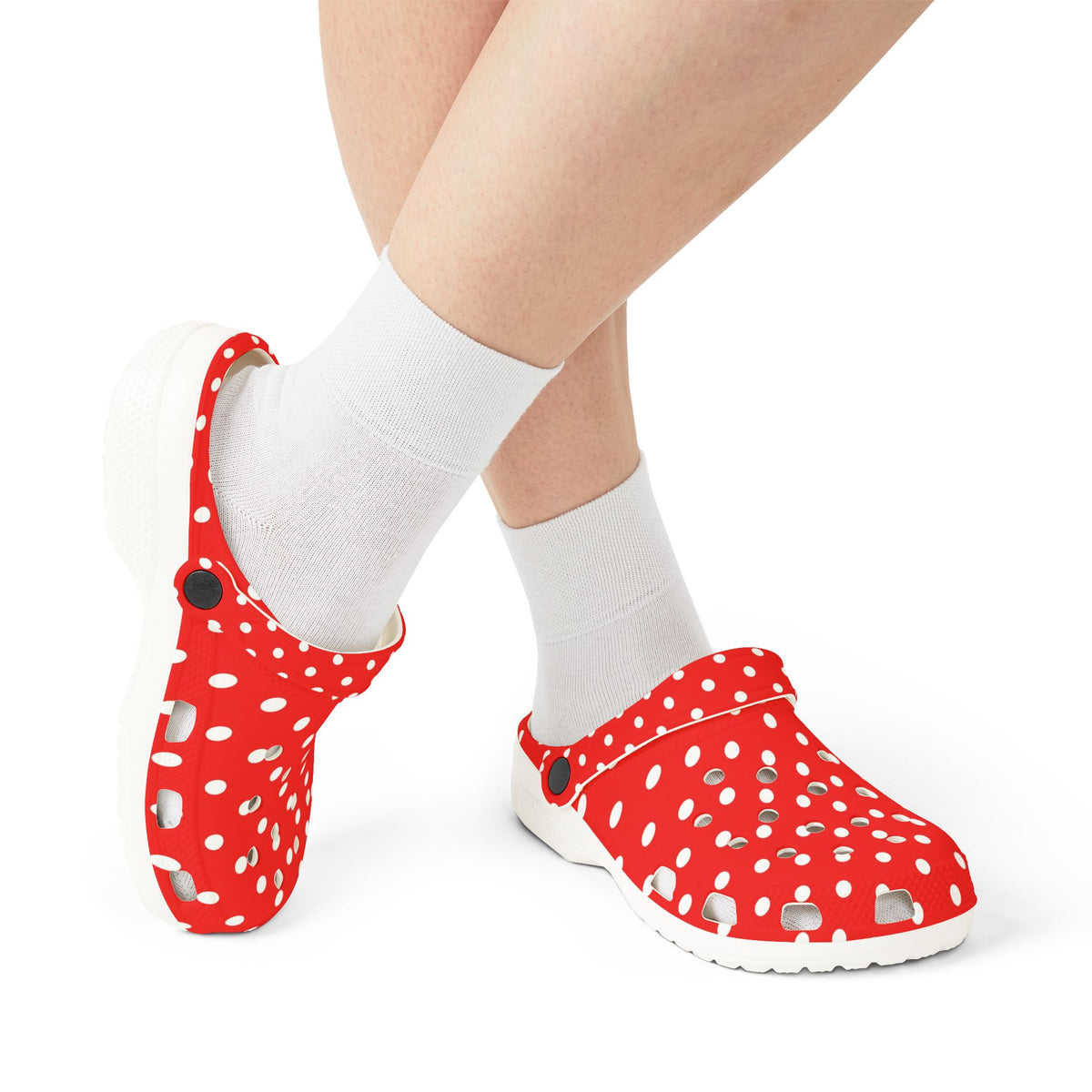 Red & White Polka Dot EVA Foam Clogs