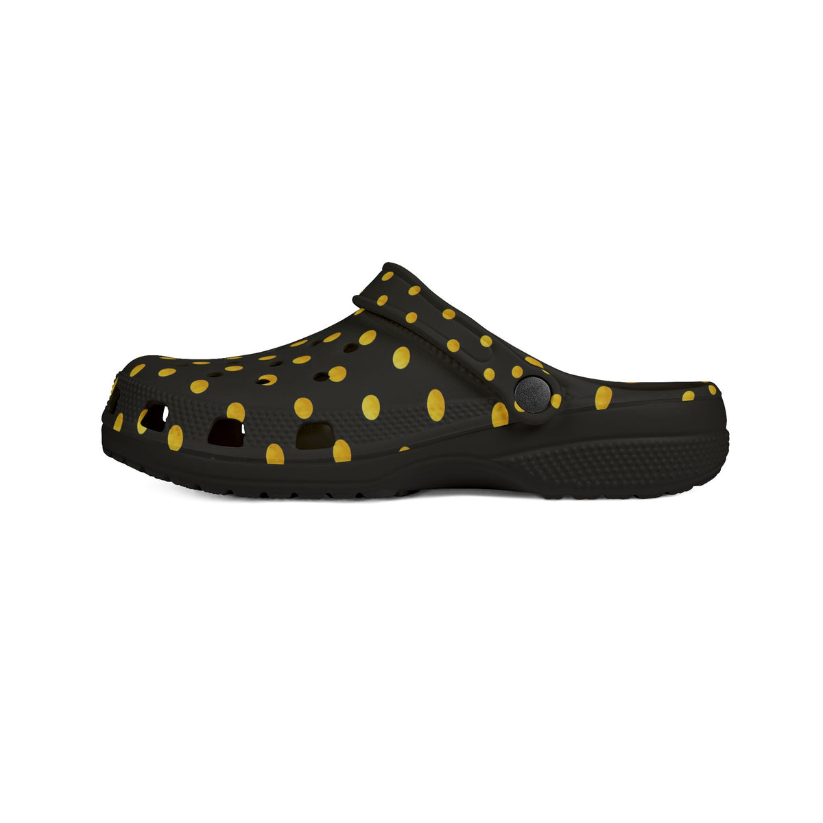 Black & Yellow Polka Dot EVA Foam Clogs
