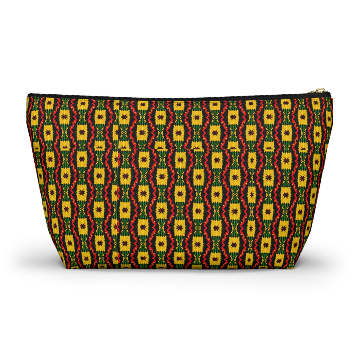 Geometric Aztec Pattern Accessory Pouch | T-Bottom Zip Cosmetic Bag