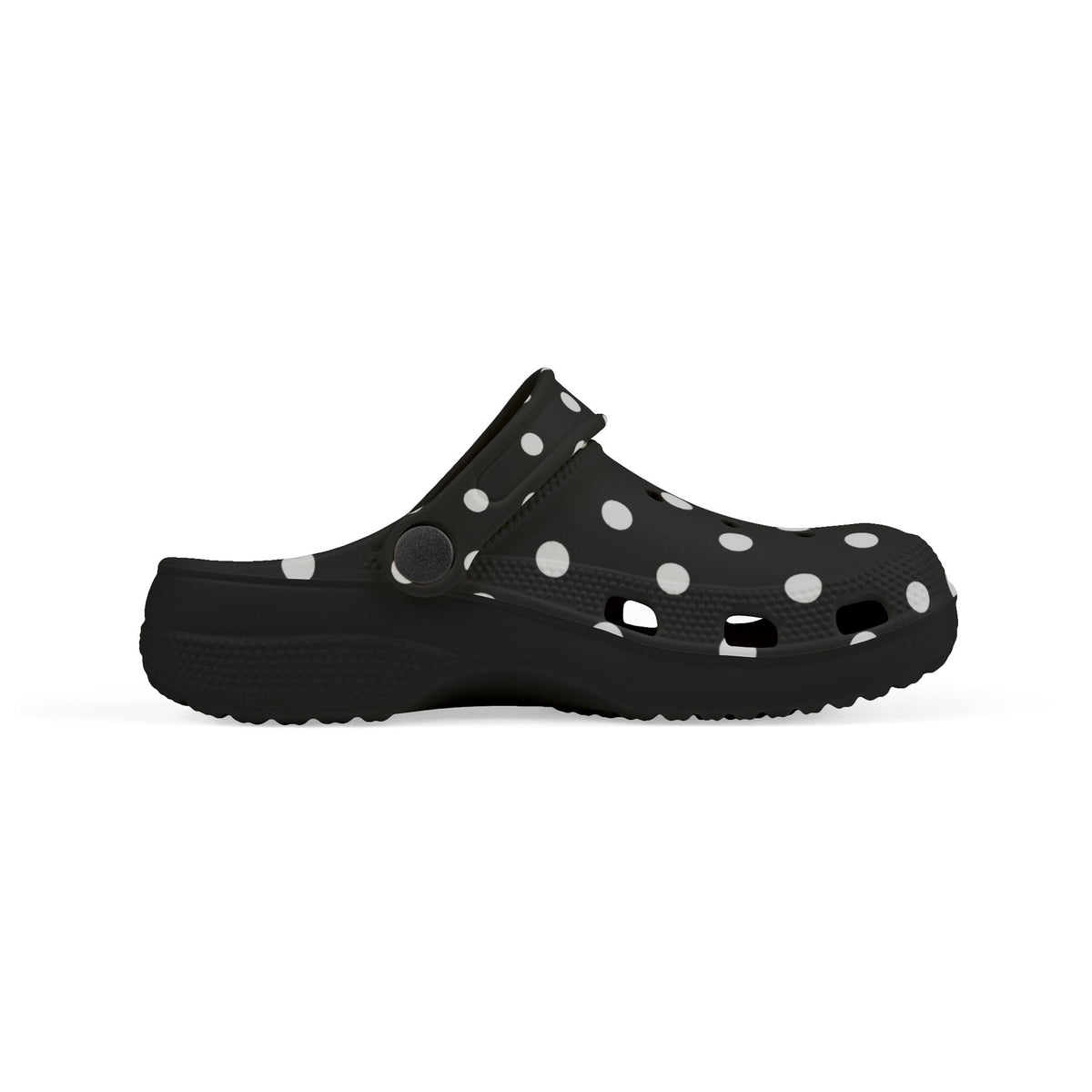 Kids Polka Dot EVA Foam Clogs – Black & White Comfort Slip-Ons