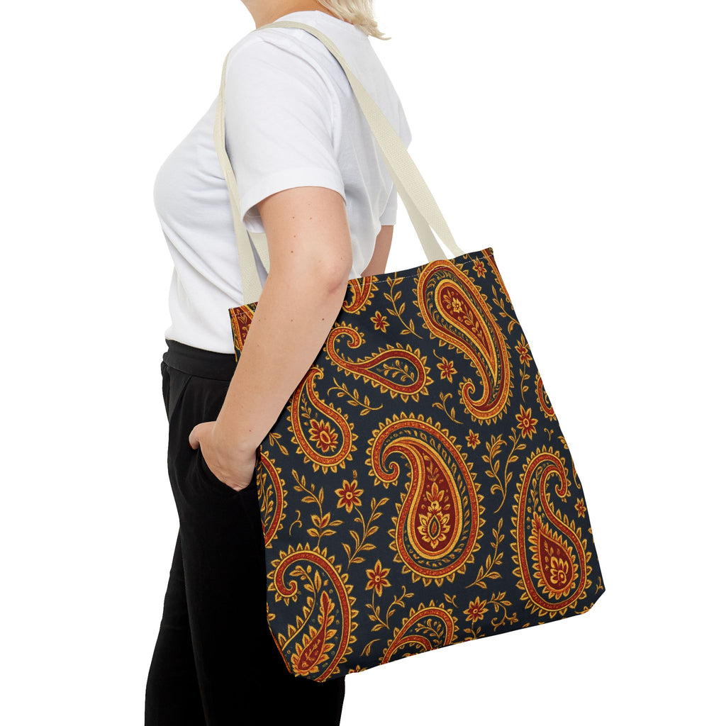 Autumn Paisley Pattern Tote Bag | All-Over Print