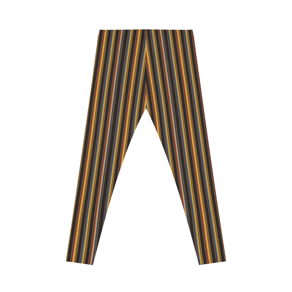 Autumn Striped Leggings | Vertical Fall Color Stripe Leggings